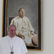 2013 - Generalabt Thomas - vor dem Gemälde mit seinem Abbild 