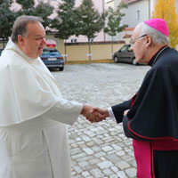Abt Petrus-Adrian Lerchenmüller und Bischof Rudolf Voderholzer