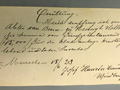 Quittung über die Zahlung von 15000 niederländischen Gulden an den Brauereibesitzer Josef Hausler für den Erwerb der Klosteranlage Windberg durch die Abtei Berne - Bild: Archiv Kloster Windberg