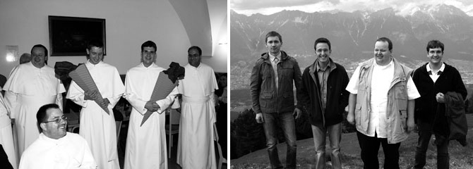 Nach der Einkleidung erhielten Fr. Nikolaus und Fr. Philipp-Neri eine Schultüte zum Beginn des Noviziates